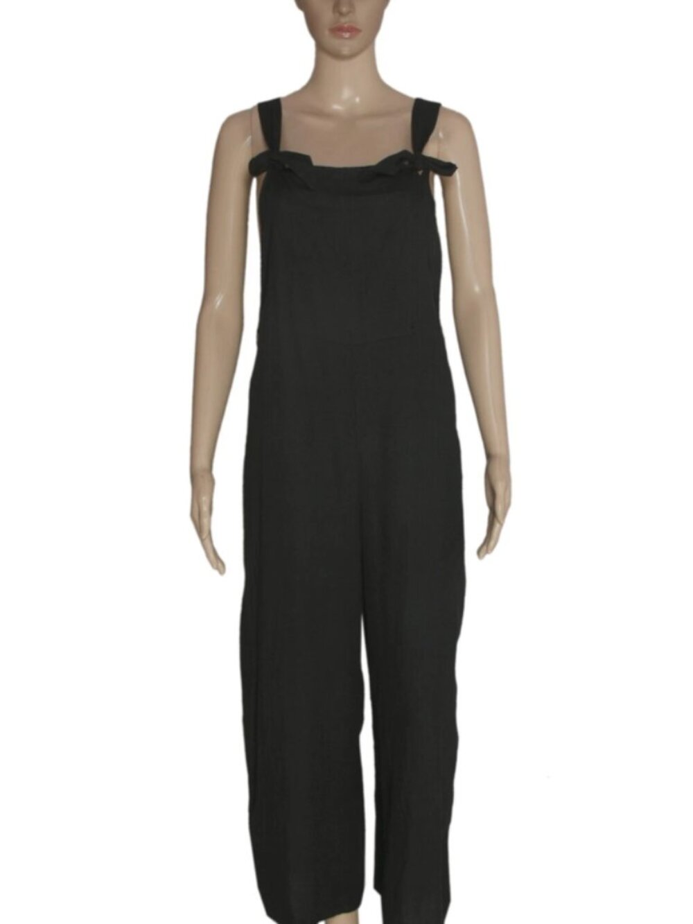 Old Khaki Button Sleeveless Wide Leg Black Pocket Oversized Jumpsuit XL 14